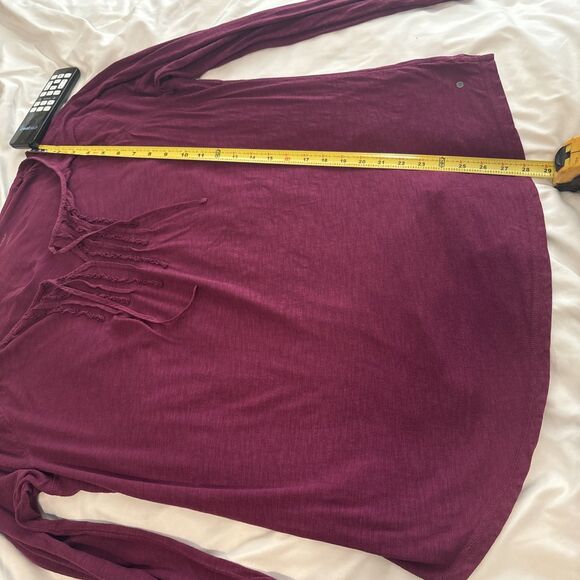 Long Sleeve Blouse Eddie Bauer T2XL Maroon - Picture 4 of 9